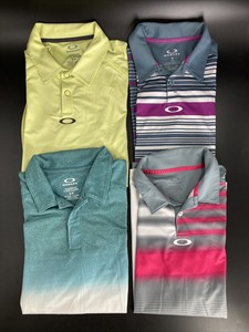 Lot/4 Mens Oakley Golf Shirts, Sz Small, Ombre/Fade Multicolor Athletic Collared