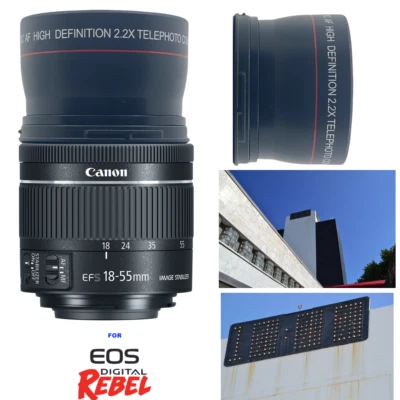 2.2X DEDICATED ZOOM LENS EXTENDER FOR Canon EF-S 18-55mm f/4-5.6 IS STM Lens - Image 1 of 4