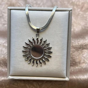 Stainless Steel Exaggerated Punk Big Round O Shaped Pendant Necklace   Chunky Sn - Picture 1 of 36