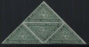 Newfoundland 1860 3d green block of 4 mint o.g. 3 are NH - Picture 1 of 1