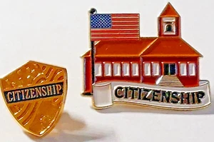 Lote de 2 prendedores de solapa Ciudadanía Estados Unidos - Imagen 1 de 2