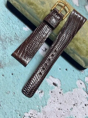 Single keeper  1950s new old stock Genuine Teju Lizard 20mm watch strap vintage - Image 1 of 4