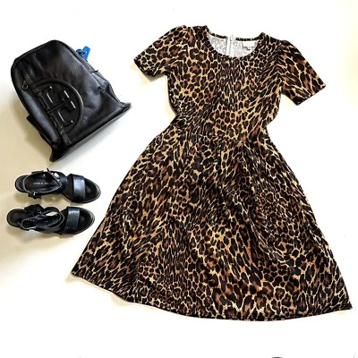 Nuevo con etiquetas LulaRoe Pequeño Amelia Plisado con Bolsillos Estampado Animal Guepardo H2F Foto 1 de 2