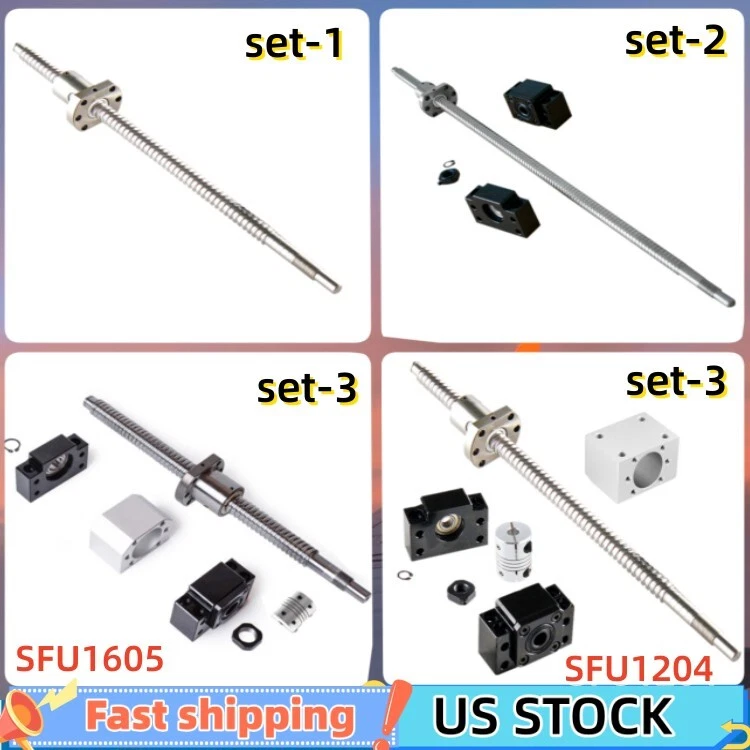 SFU1204/1605/2005/2505 Ballscrew with End Machine & Support &Housing& Coupler - Image 1 of 4