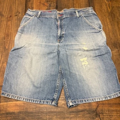 Pantalones Cortos de Denim Tommy Hilfiger Calce Carpintero Para Hombre Talla 36 Azul Envejecido Sueltos De Colección Foto 1 de 4