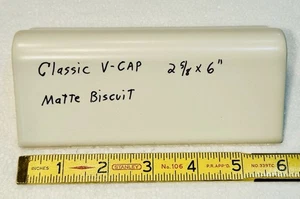1 pc. Matte Biscuit: V-Cap Ceramic Trim Tile: Counter -Top Edging-Sink Rail, New - Picture 1 of 7