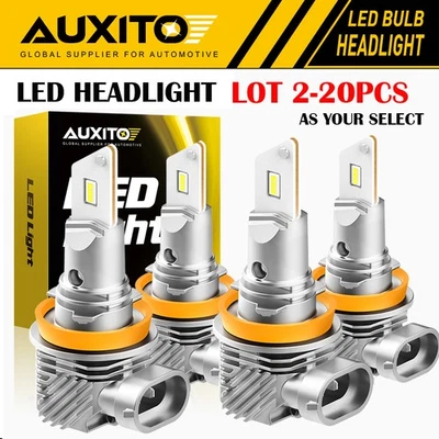 2-20X AUXITO LED Headlight Bulbs COMBO 30000LM Kit H11 High Low Beam White 6000K - Image 1 of 4