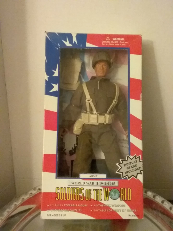 Figura Soldados del Mundo Segunda Guerra Mundial Ejército de Estados Unidos 12" 1996 Nueva en caja Foto 1 de 4