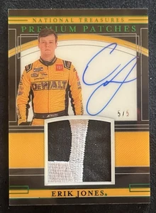 ERIK JONES 5/5 AUTO PREMIUM PATCHES NASCAR PANINI NATIONAL TREASURES 2020 SSP - Picture 1 of 2
