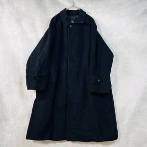 Burberry London Balmacaan Coat Cashmere Black Asian fit L US size M Authentic - Picture 1 of 20