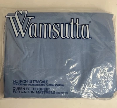 Sábana Ajustable Wamsutta Sin Hierro Ultracale Azul Queen 180 Hilos De Colección Foto 1 de 4