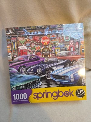 Springbok 1000 Piezas Puzzle Dream Garage Coches Clásicos Vintage Señalización 24x30 Foto 1 de 4