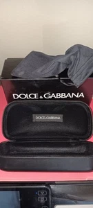Vintage Dolce & Gabbana schwarz Muschelschale Sonnenbrille Brillenetui - Box - Tasche Ex - Bild 1 von 8