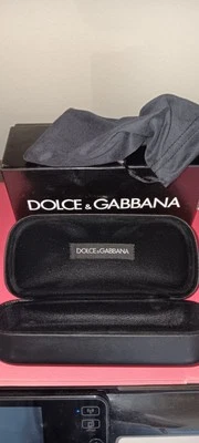 vintage Dolce & Gabbana Black Clam Shell Sunglasses Eyeglasses Case -box-bag Ex - Image 1 of 4