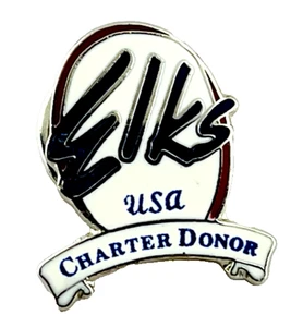 Elks USA Charter Donor Pin – Vintage Lapel Pinback Button – Fraternal Collection - Picture 1 of 6
