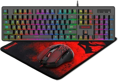 Redragon S107 Gaming Keyboard and Mouse Combo Large Mouse Pad OB - Image 1 of 4