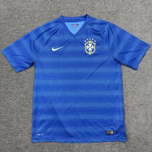 Nike Brazil National Team 2014 Away Jersey Blue Mens Large Dri Fit Futbol Soccer - Picture 1 of 10