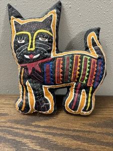 VINTAGE KUNA INDIAN MOLA PILLOW Cat - PANAMA - Picture 1 of 7