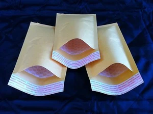2500 4x8 #000 (USA)^ Premium Kraft Bubble Mailers 4 x 8 - Picture 1 of 1