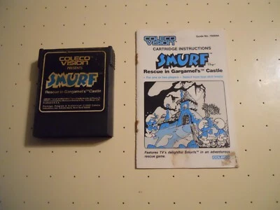 Smurf: Rescue in Gargamel's Castle (Colecovision,1982) Cartridge w/Mnl - Working - Image 1 of 4