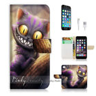 ( For iPhone 8 ) Wallet Case Cover P0327 Cheshire Cat
