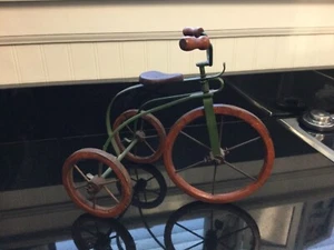 Mini Tricycle Rustic Vintage Metal Wood Decor Dolls Display 10 “ H x 11” L x 7W - Picture 1 of 4