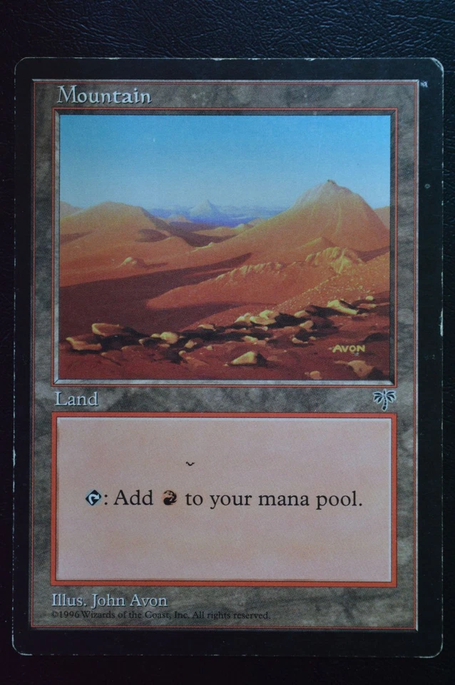 Magic The Gathering MTG MOUNTAIN (ORANGE) Mirage MP Moderately Played - Image 1 of 2