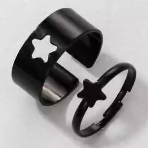 Trendy Rings Pack Star Creative Hollow Personality Punk Couple Ring Twin Match - Picture 1 of 9