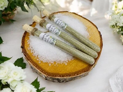 Personalisiertes Gastgeschenke zur Hochzeit gefüllt mit Kräutersalz, Wedding - Bild 1 von 4