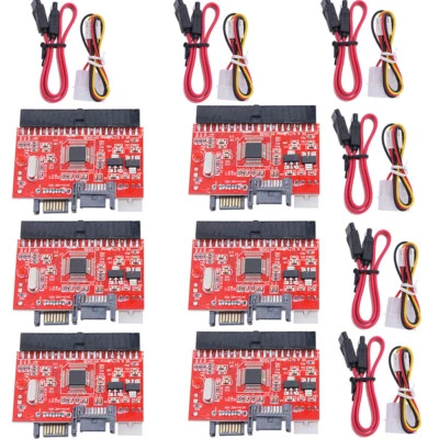 6PCS PATA/IDE TO Serial ATA SATA Interface Hard Drive HDD DVD Adapter Converter - Image 1 of 4