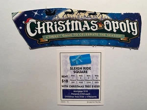 Monopoly Christmas SLEIGH RIDE SQUARE Title Deed Card GAME REPLACEMENT PIECE - Picture 1 of 3