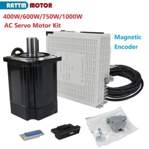 400W 600W 750W 1KW CA Servo Motor Kit 220V + Codificador Magnético Controlador de Accionamiento - Imagen 1 de 17
