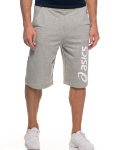 ASICS Men's Sweat Shorts Sports Lounge Logo Shorts - Grey - New
