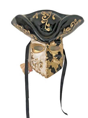 BLACK GOLD CASANOVA MAMO VENETIAN MASK - Image 1 of 3