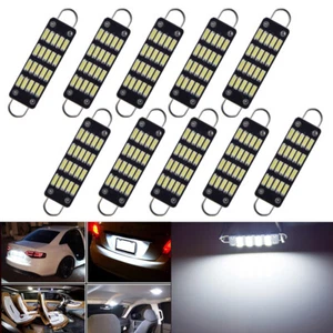 10 x White 44mm 1.73" Festoon LED Dome Map License Plate Light Bulbs 578 6411 - Picture 1 of 7