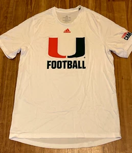 Adidas Miami Hurricanes Fußball weiß T-Shirt Größe M - Mario Cristobal Camps - Bild 1 von 6