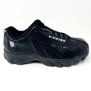 K-Swiss ST329 Black Silver Kids Youth Casual Shoes Sneakers 56408 062 - Picture 1 of 5