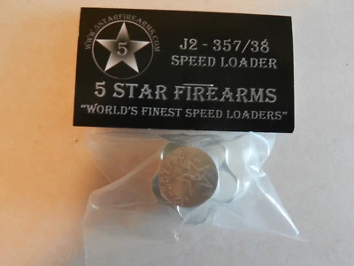 5 STAR FIREARMS Aluminum Speedloader, Speed Loader; Ruger LCR, S&W Airweight, Bdygd; J2-357/38