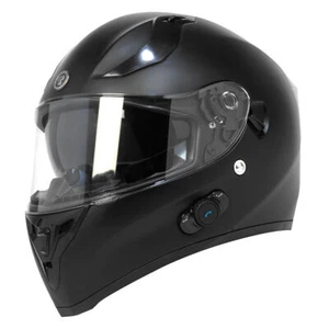 Torc T15B Bluetooth Full Face Dual Visor Street Motorcycle Helmet Flat Black S - Picture 1 of 2