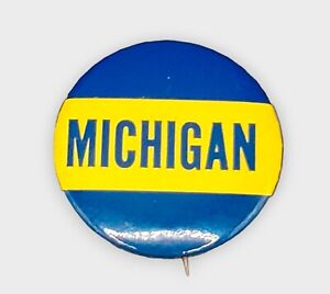 Vintage 1970s Michigan University College MSU Wolverines Pin Back Button 1.25"