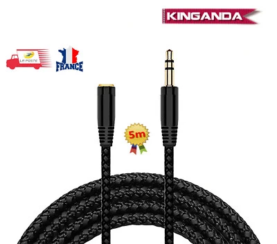 5 M Jack 3.5mm Extension Audio Câble 3.5 Mâle à Femelle Écouteur Câble