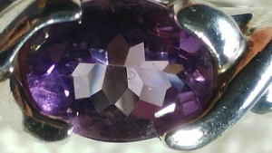 Gr. 7 DESIGNER RING AMETHYST LILA OVAL CROSSOVER STERLINGSILBER 4,4 g  - Bild 1 von 7