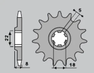 PIÑÓN DELANTERO PBR 431 13 SUZUKI PE 250 '78-'82, RM 250 '79-'81, RM 400 '78-'80 - Imagen 1 de 6