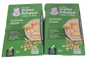 Lot of 2 Organic Gerber Baby Toddler Oatmeal Cereal Box Starter Cereal Baby Food - Picture 1 of 2