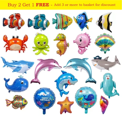 Sea Animals Fish balloons Shark Nemo Dolphin Dory Kids Birthday Party Decoration