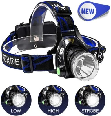 25000LM Super Bright LED Zoom Headlamp USB Rechargeable Headlight Head Torch US - Image 1 of 4