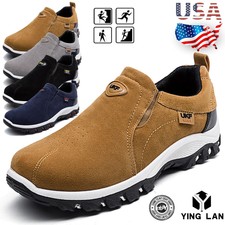 Men's Slip On Sports Outdoor Sneakers Running Walking Hiking Shoes Trainers Gray