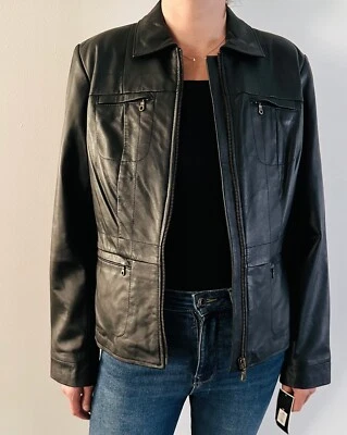 ALFANI Women's Genuine Leather Jacket    Size L   Full Zip - Image 1 of 4