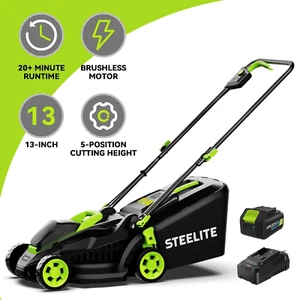 13-Inch ,21V - Lawn Mowers , Brushless Motor for Garden,4.0Ah Battery & Charger - Picture 1 of 11