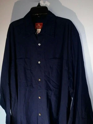 Fossil Mens XL Shirt Navy Blue Long Sleeve Button Up Cotton Spread Collar VGC - Image 1 of 4